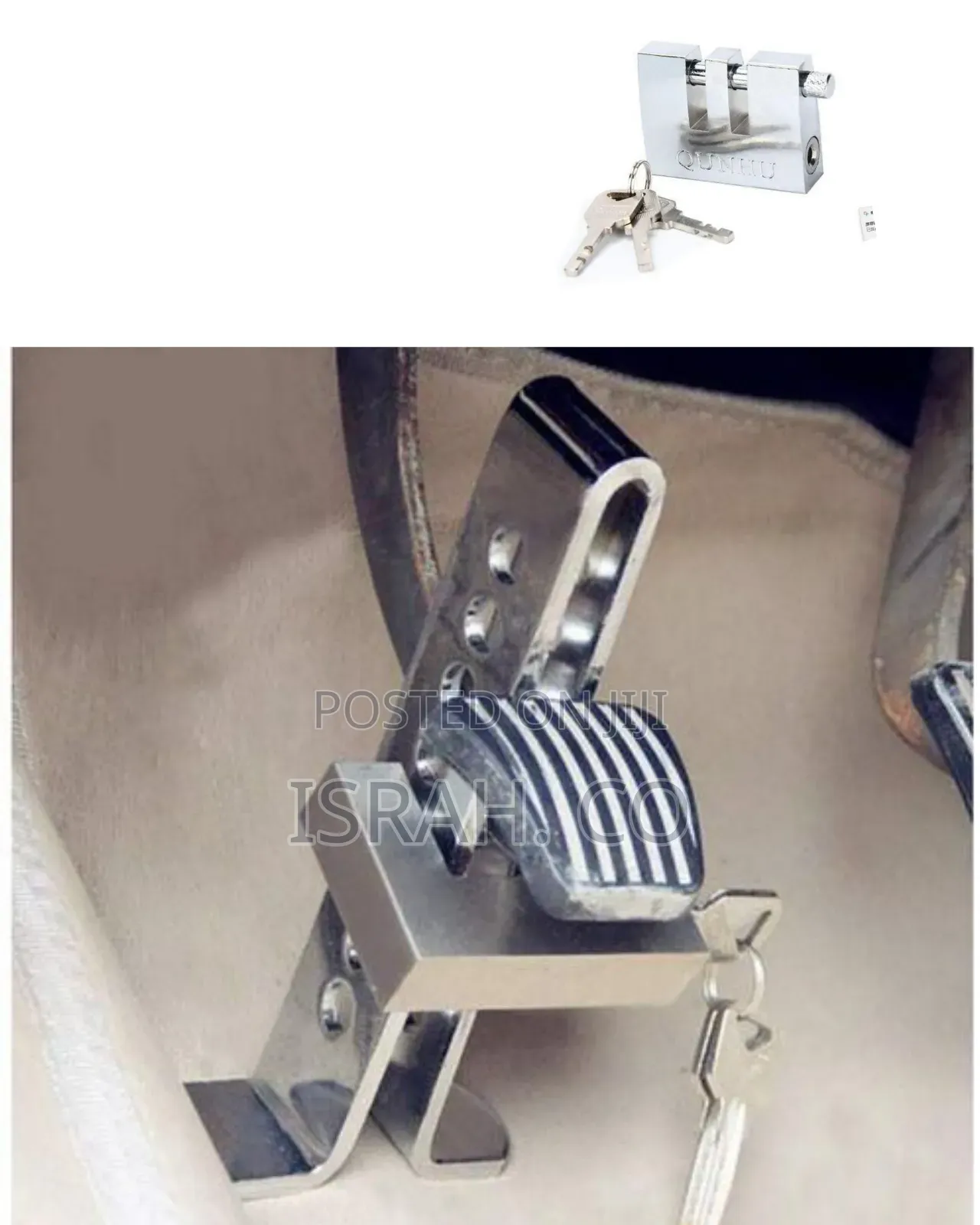 High-Security Vehicle Clutch and Brake Pedal Lock - Multicolor