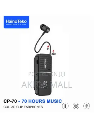 Haino Teko Cp-70 Wireless Collar Clip Earphones.