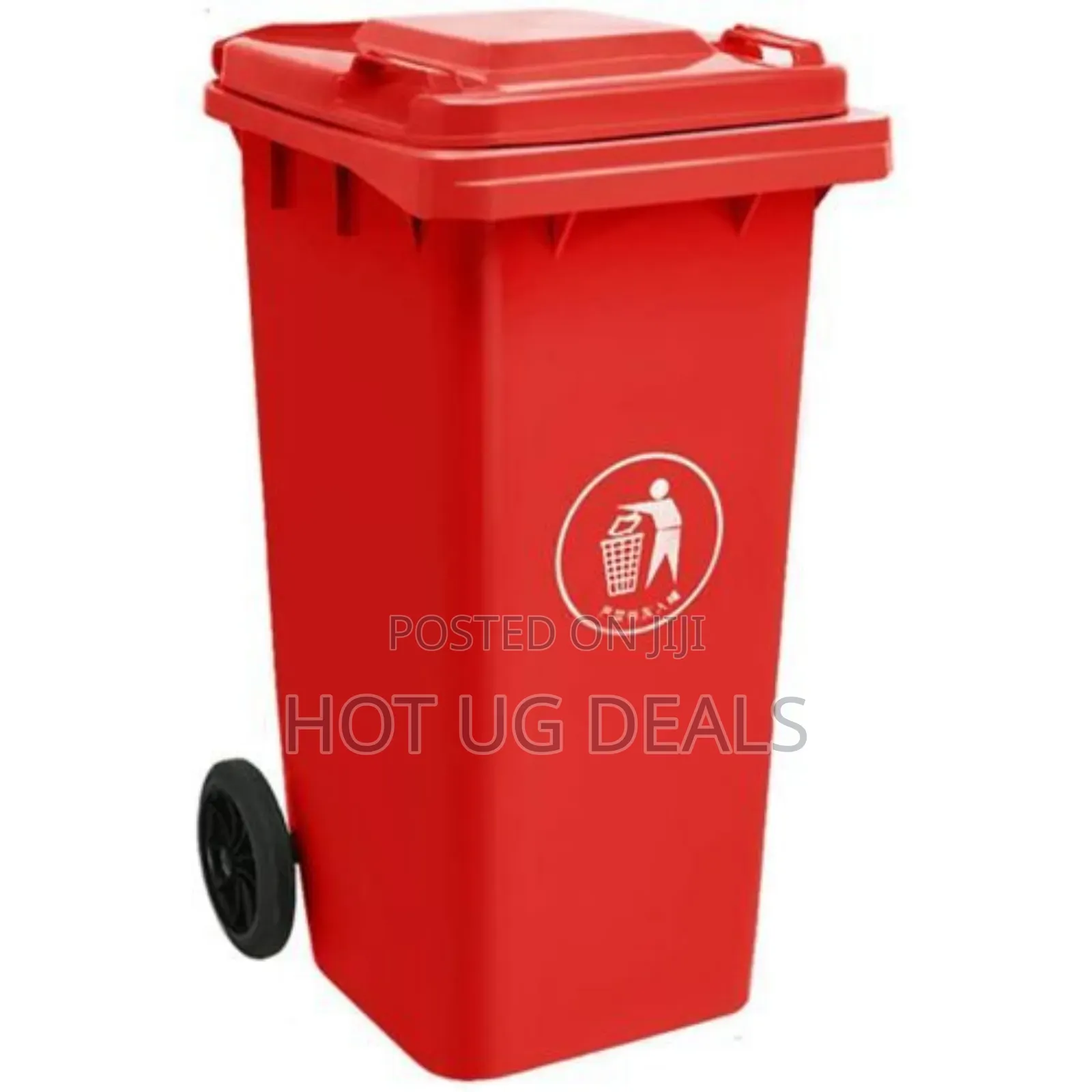 Outdoor 240l Plastic Waste Bin –Large Capacity Weather-Resistant - Red