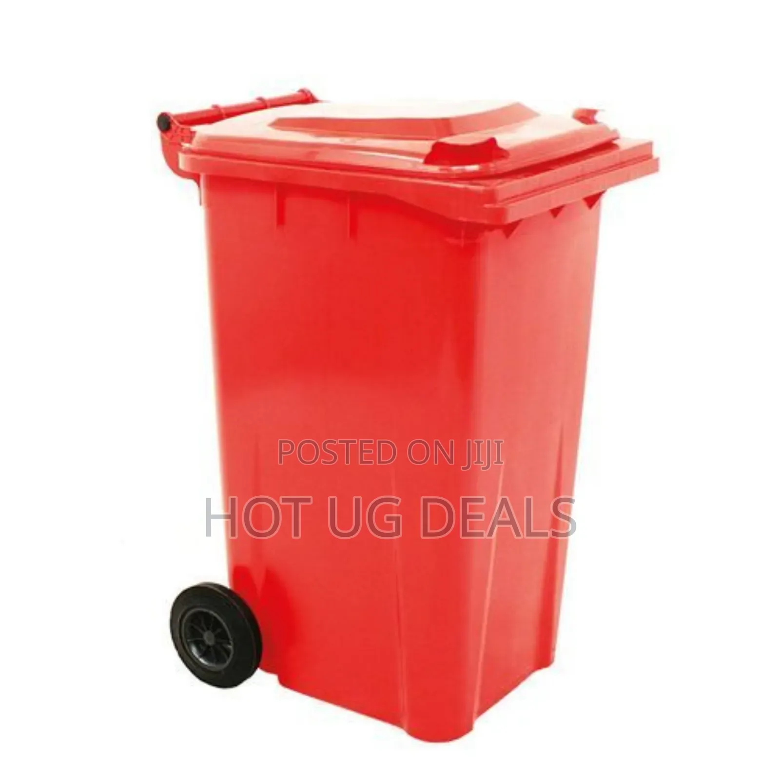 Outdoor 240l Plastic Waste Bin –Large Capacity Weather-Resistant - Red