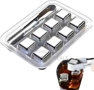 Stainless Steel Pack of 8 Reusable Ice Cubes Chilling Stones