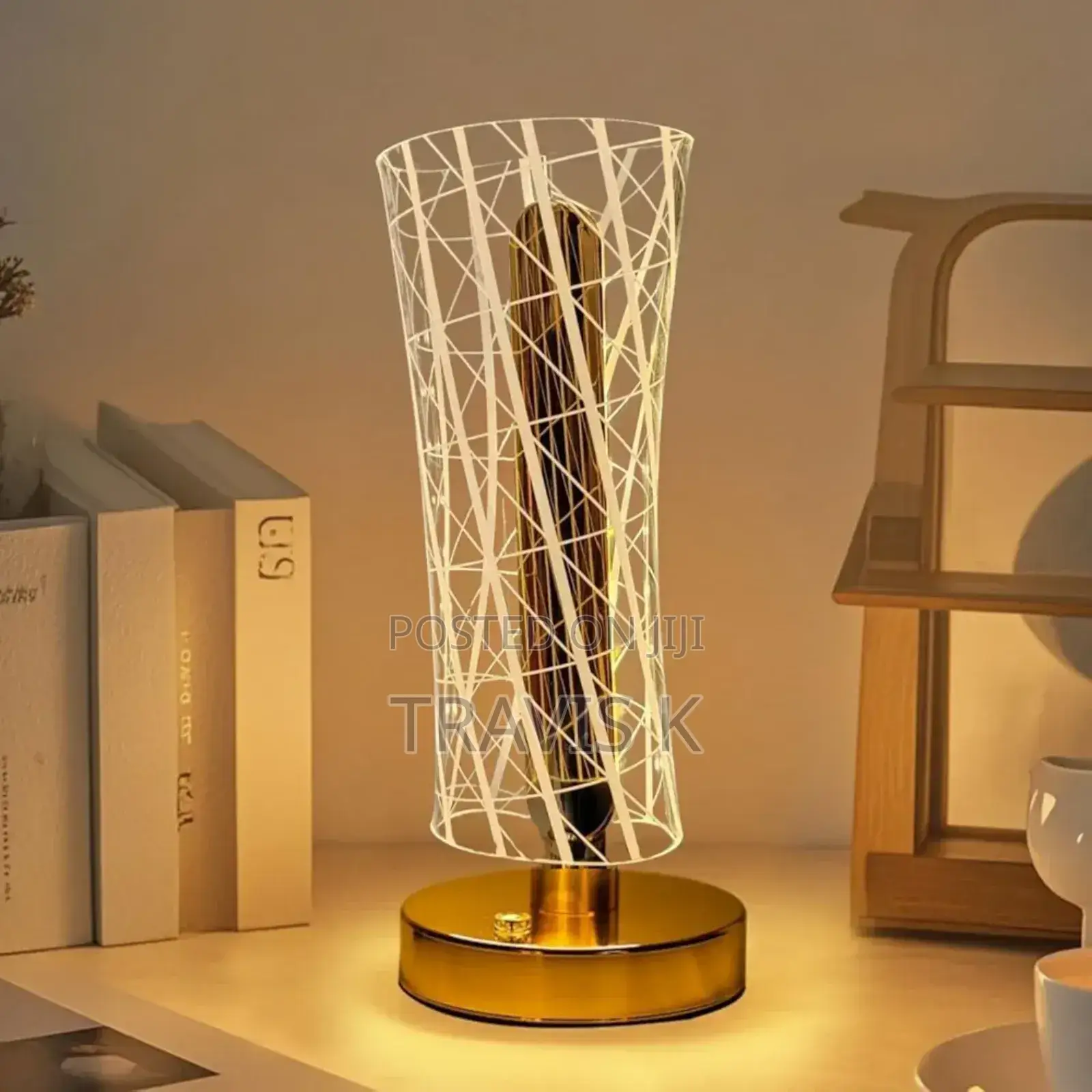 Crystal Table Lamp,Mettalic Gold,Touch Control