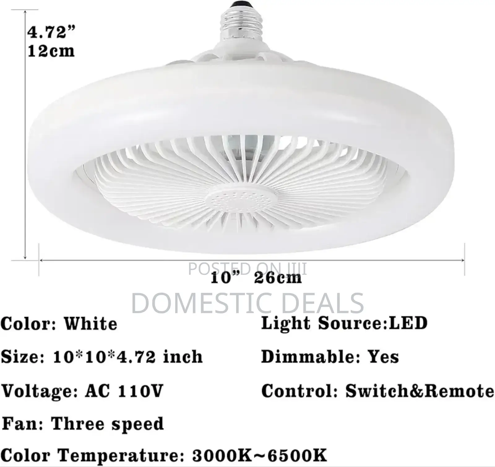 Modern Enclosed Led Ceiling Fan
