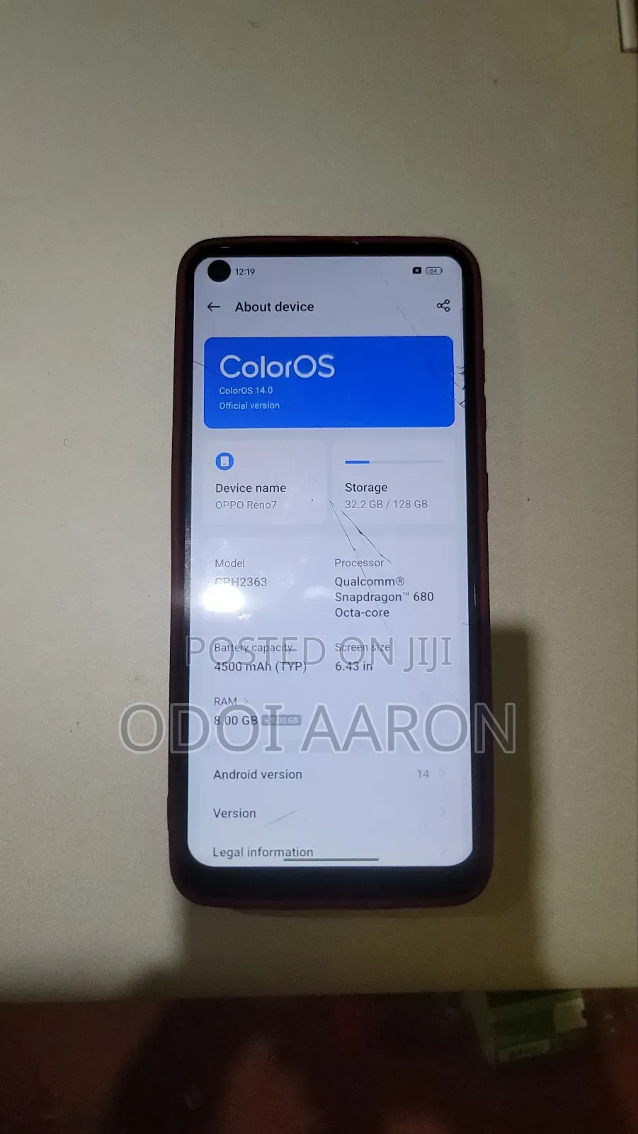 Oppo Reno7 4G 256 GB Black