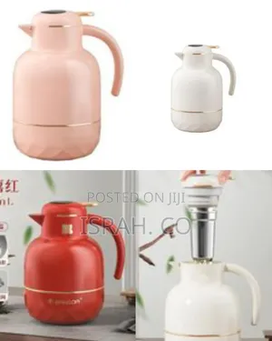 Elegant Insulated Thermal Carafe / Vacuum Flask With Gold Accents