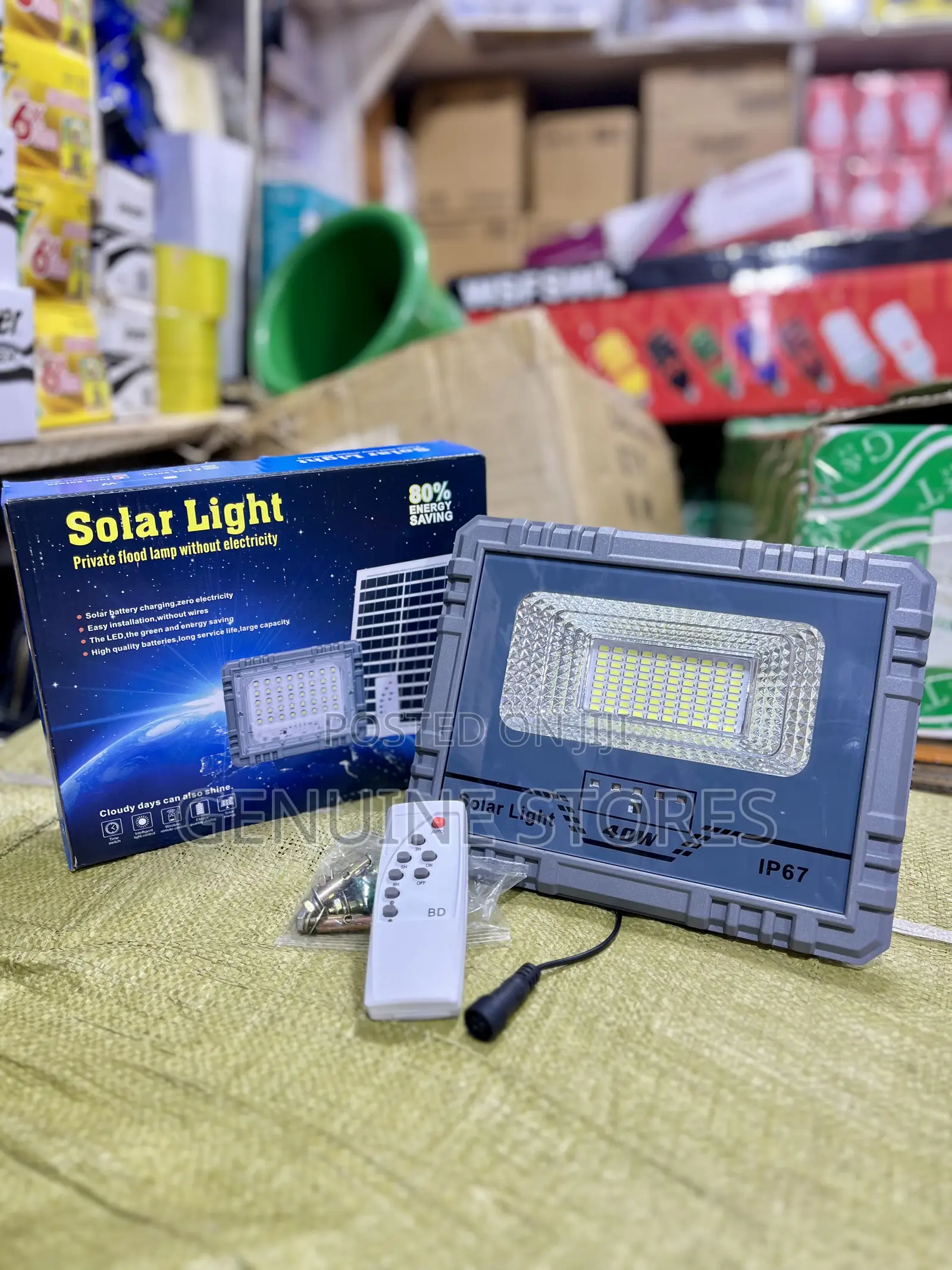 Solar Rechargeable Flood Light With Pannel 40w