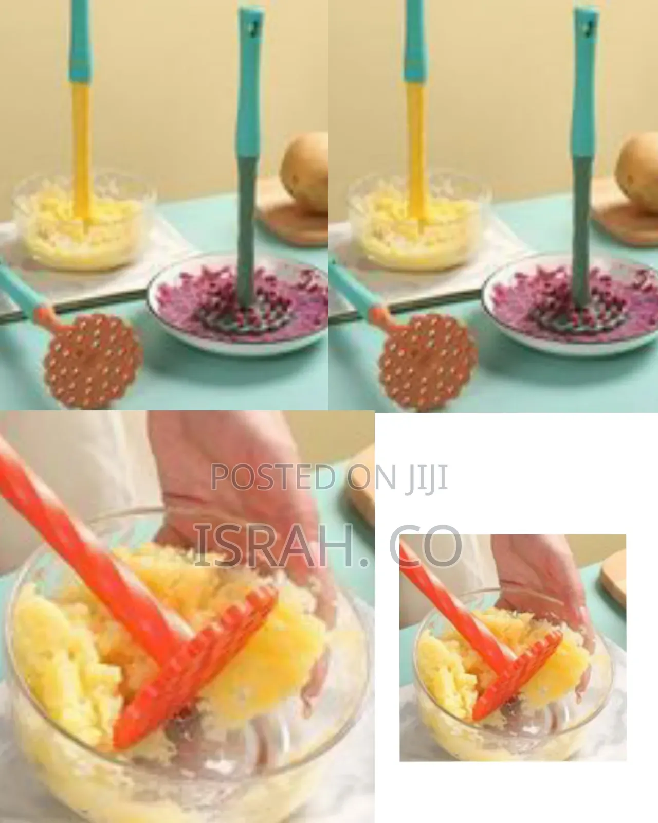 Ergonomic Manual Food Masher With Honeycomb Head