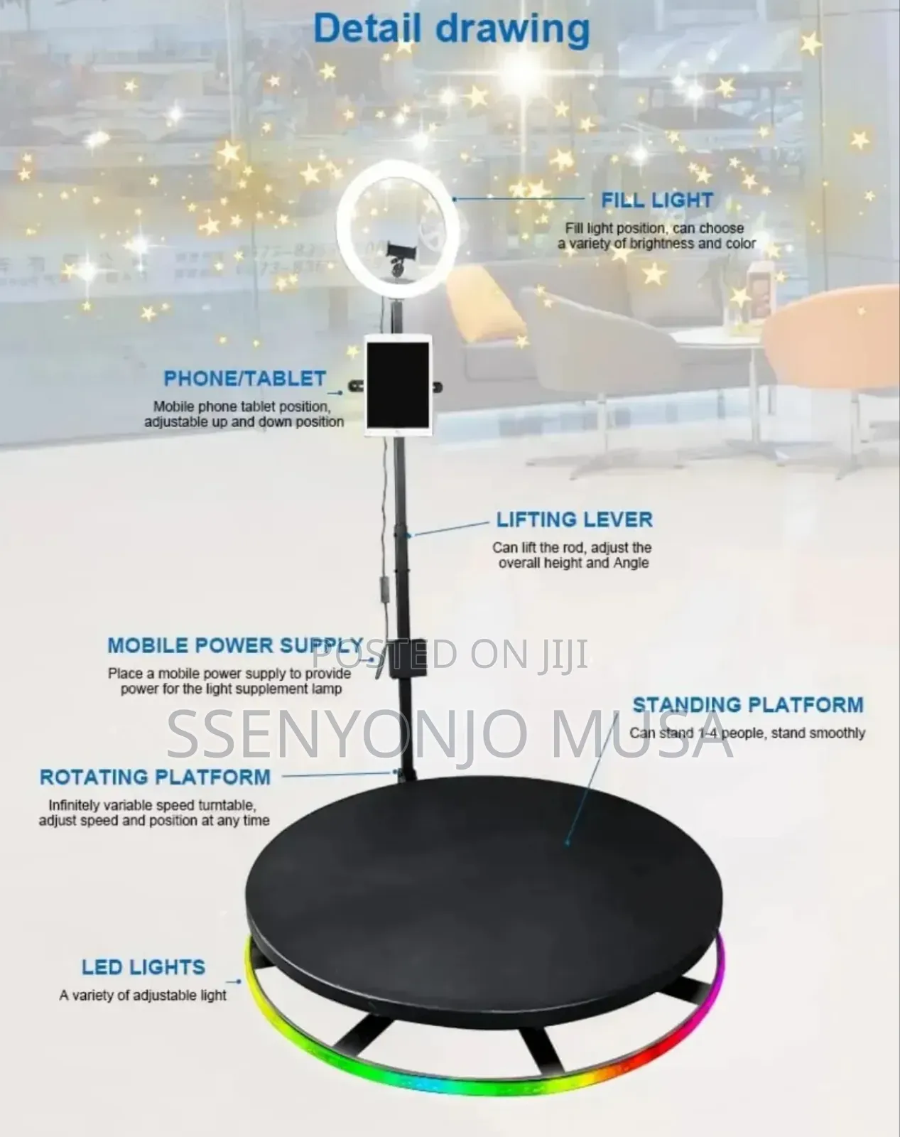 360 Photo Booth Auto Relocation, Spin, Stream Share