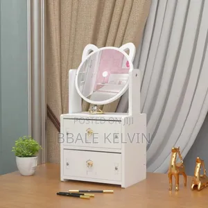 Portable White Cosmetic Organizer, Make-Up Organizer With Cabinet