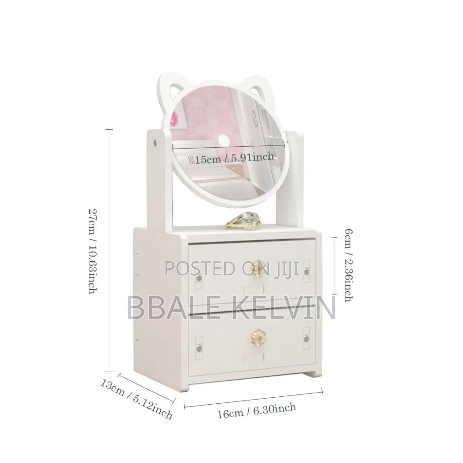 Portable White Cosmetic Organizer, Make-Up Organizer With Cabinet