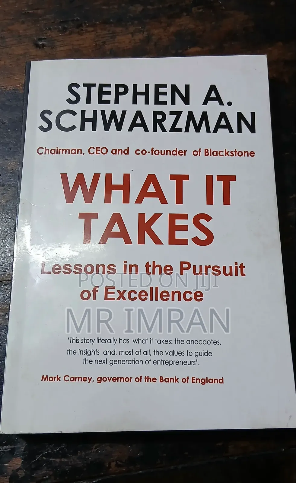 What It Takes Book by Stephen A. Schwarzman.
