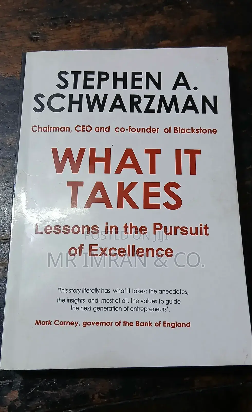 What It Takes Book by Stephen A. Schwarzman.