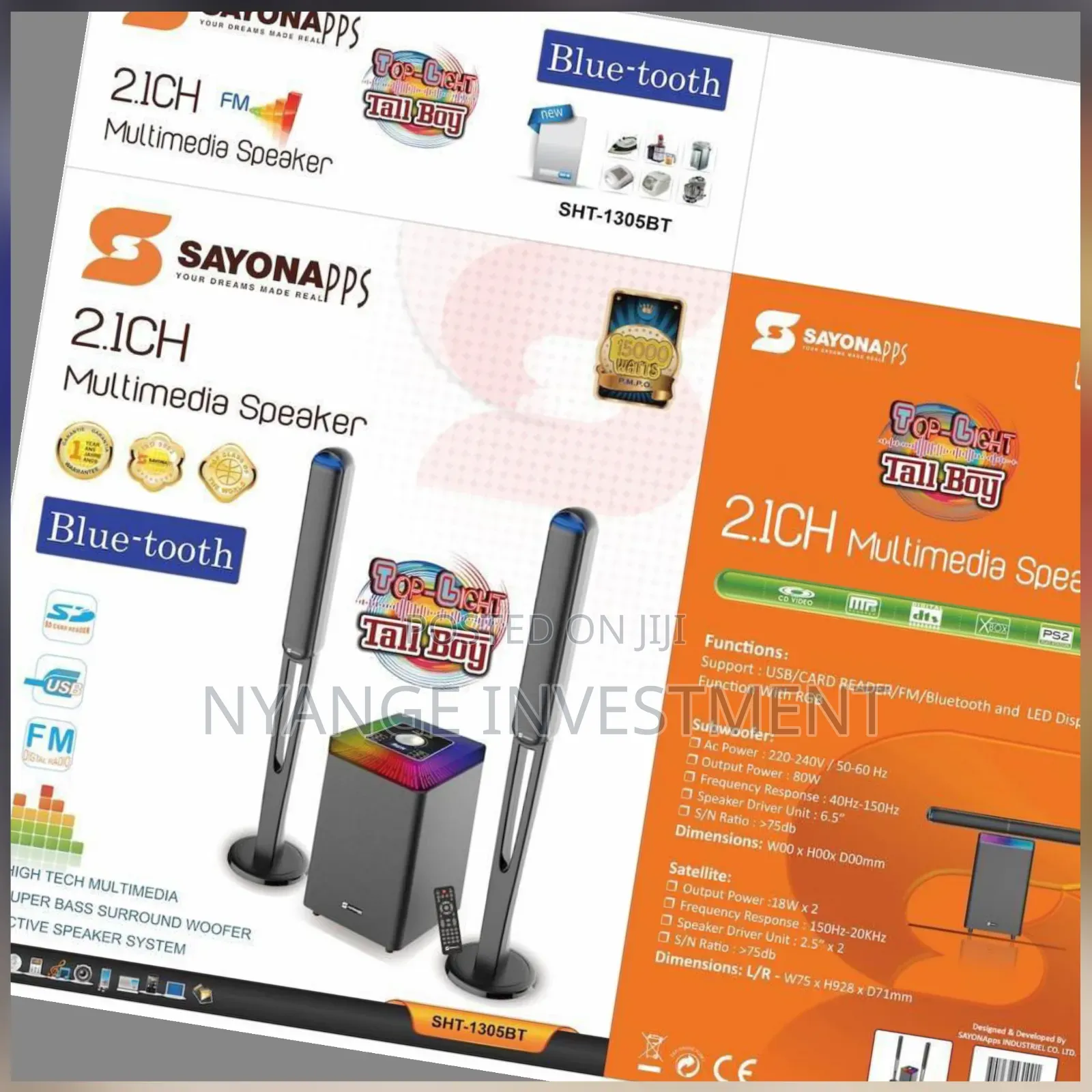 2.1ch Sayona Speaker and Hifi SHT-1306bt