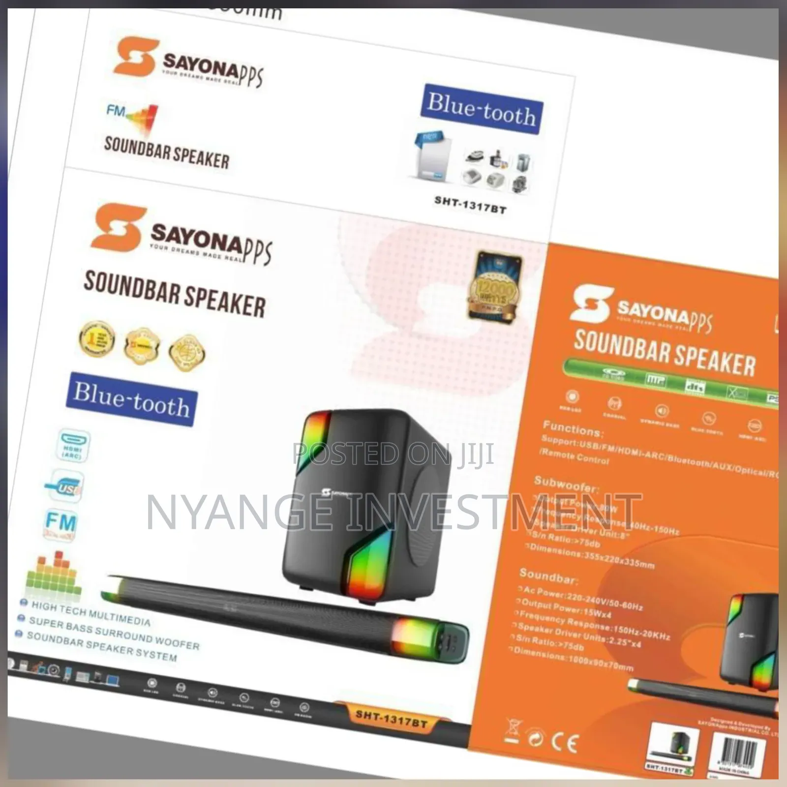 Sayona Sound Bar Speaker Sht1317bt