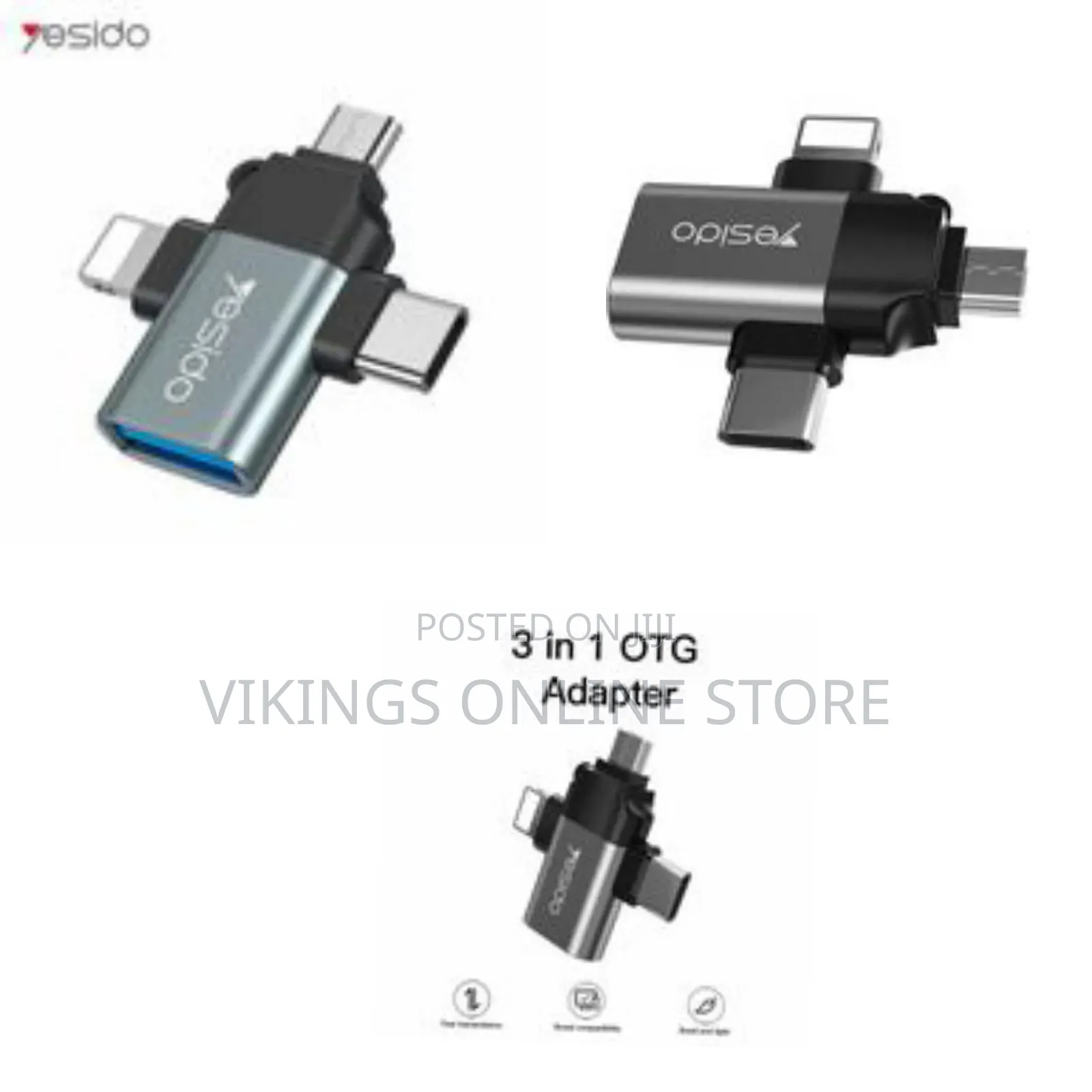 Yesido 3 in 1 Otg Usb 3.0 Super Fast Data Transmission Adapter Gs15