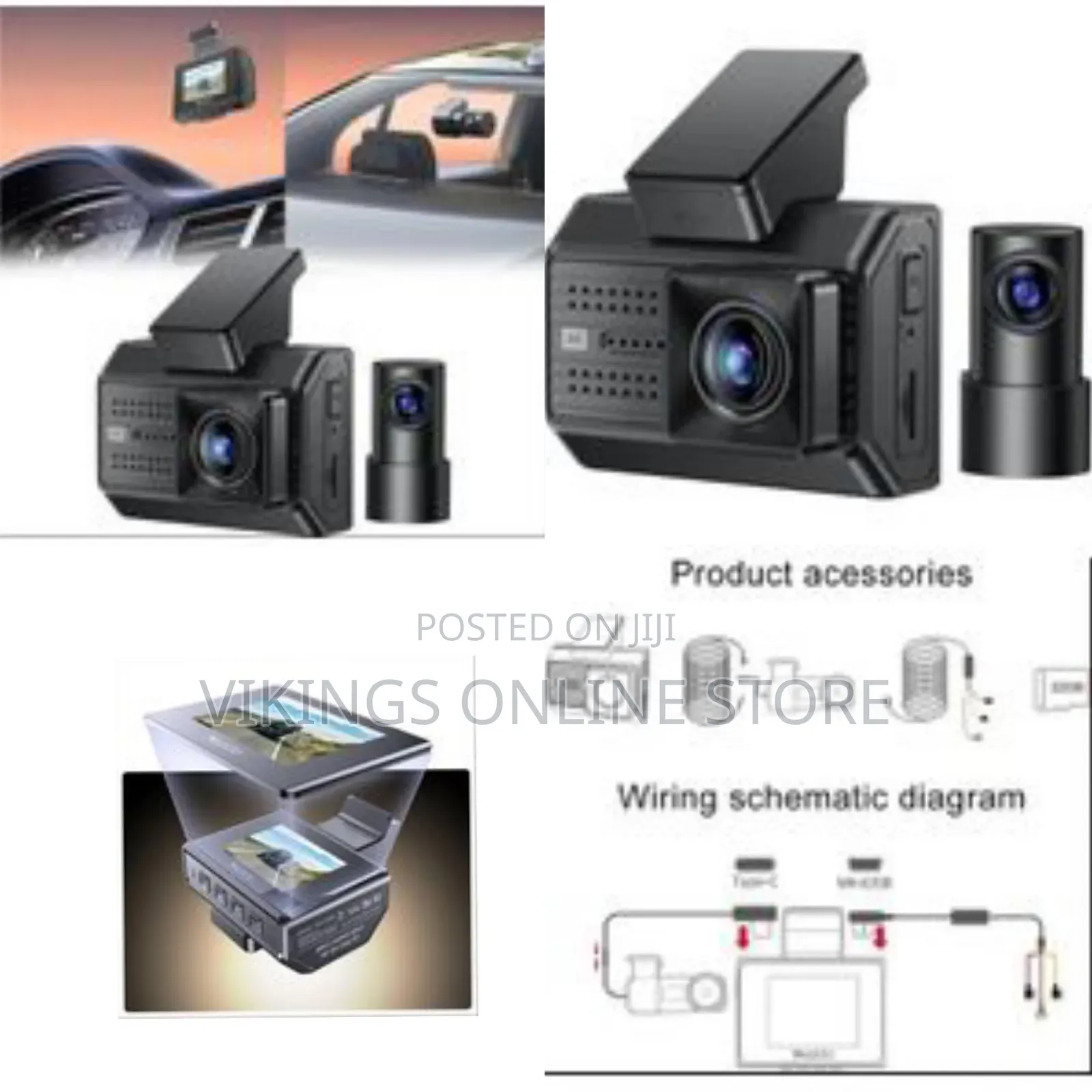 Yesido Km15 Big Display Front Rear Dual Recording Vibration Trigger