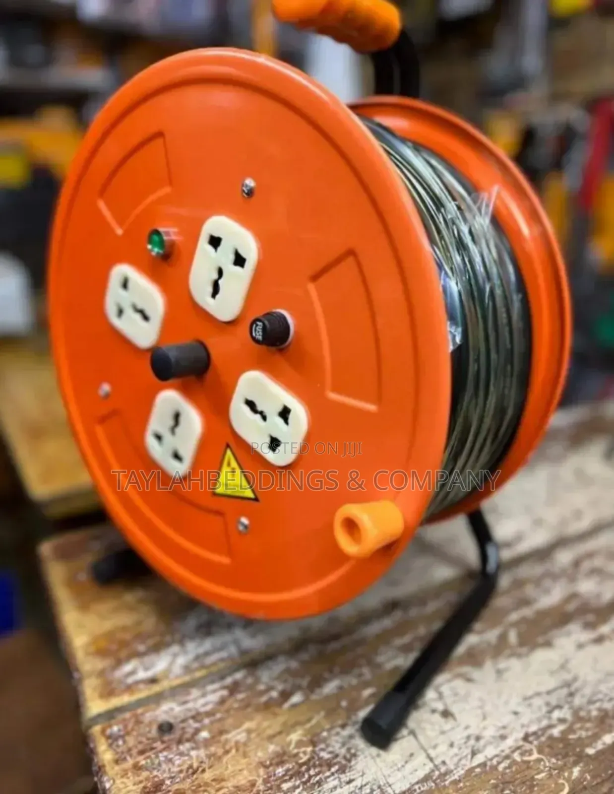 50m Professional Multi Outlet Heavy Duty Extension Cord Reel Storage