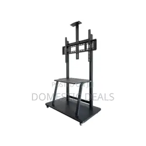 60''- 100'' Mobile Tv Stand With Wheels and Adjustable Tilt Mount