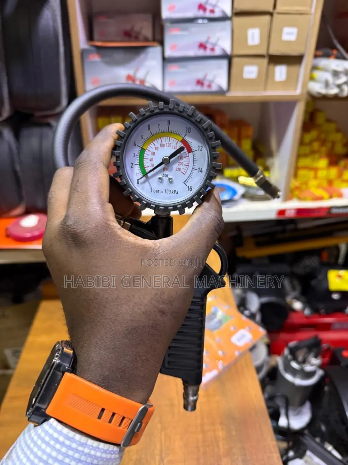 Analog Tires Pressure Gauges With Inflator,Heavy Duty Rubber Hose