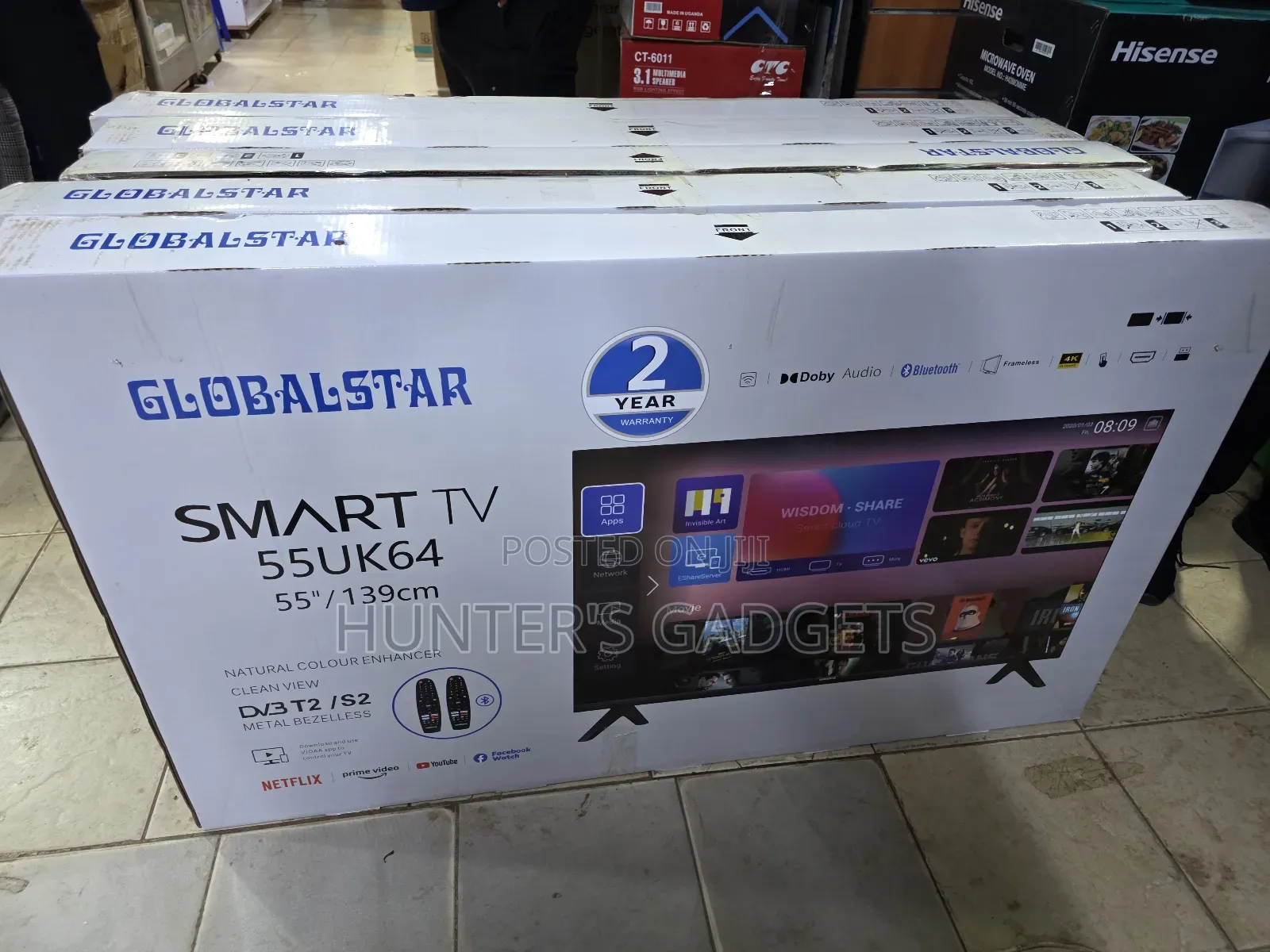55 Inch Global Star Smart Uhd Tv With Bluetooth Built in Digital Tv