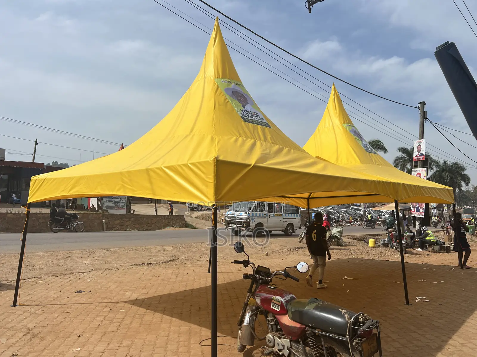 Yellowed Dual Peaked Tent