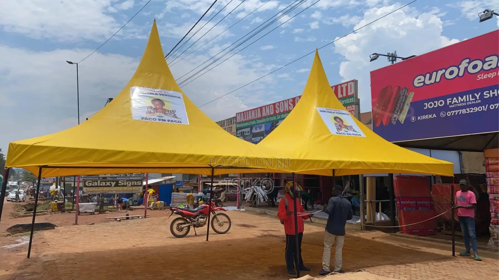 A Yellow Two Peaked Tent
