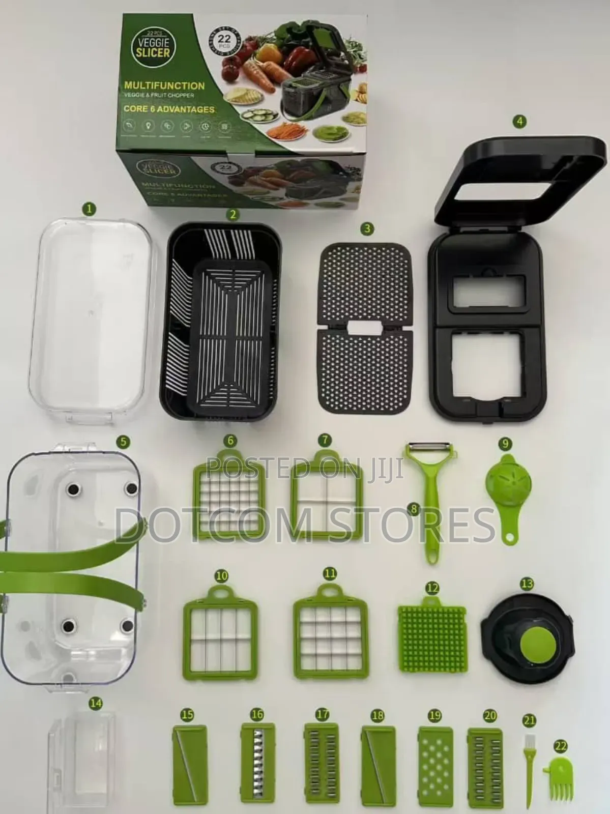 22-Piece Multifunctional Vegetable and Fruit Chopper Set
