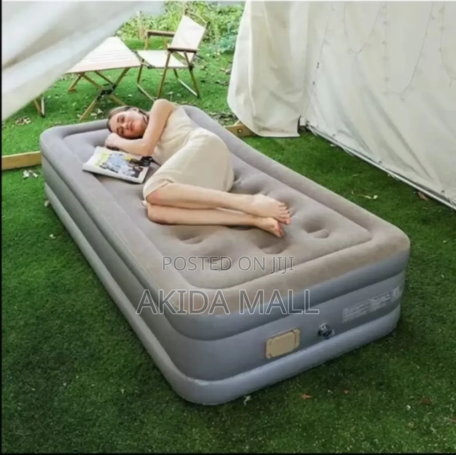Single-Size Dura Inflatable Air Bed Mattress With Inbuilt Pump