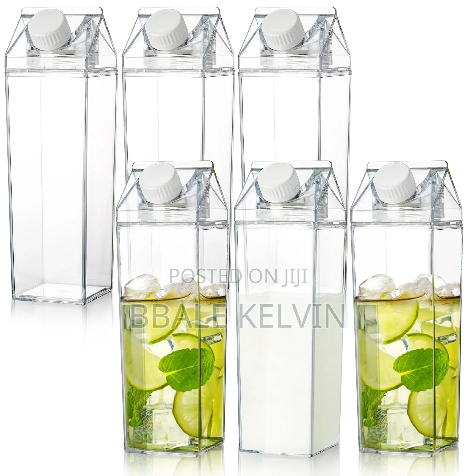 6pcs Plastic Milk Juice Carton Water Bottles