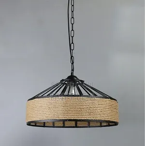 Chandelier Rustic Hemp Rope Cage Chandelier Light