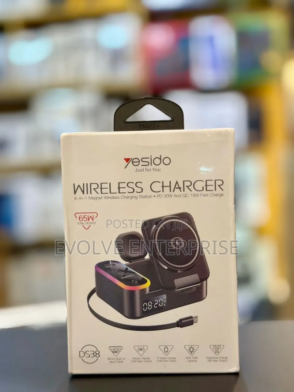 Yesido Ds38 8-in-1 Magnetic Wireless Charging Station With Clock
