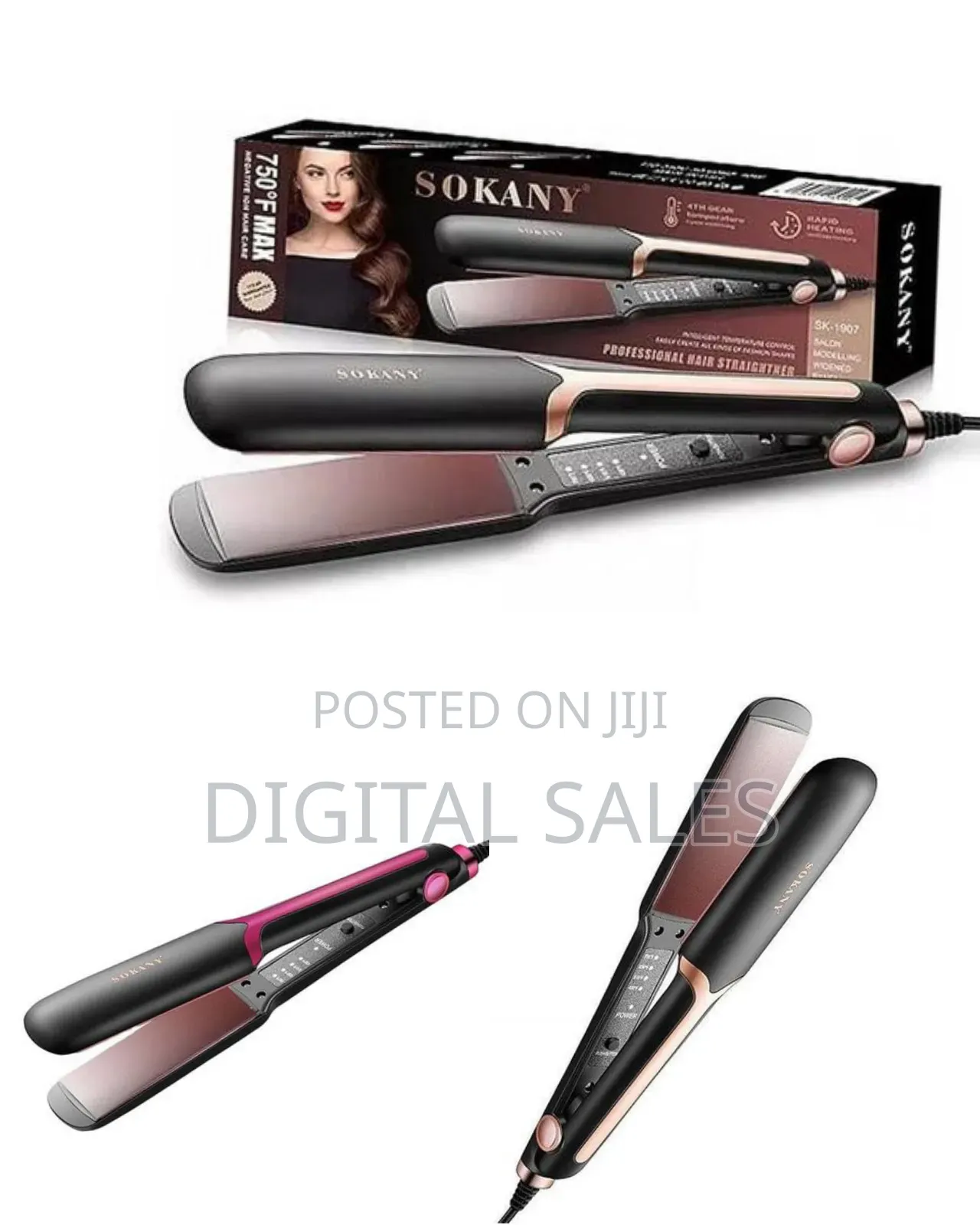 Sokany Rapid Heating Professional Hair Straightener Sk-1907