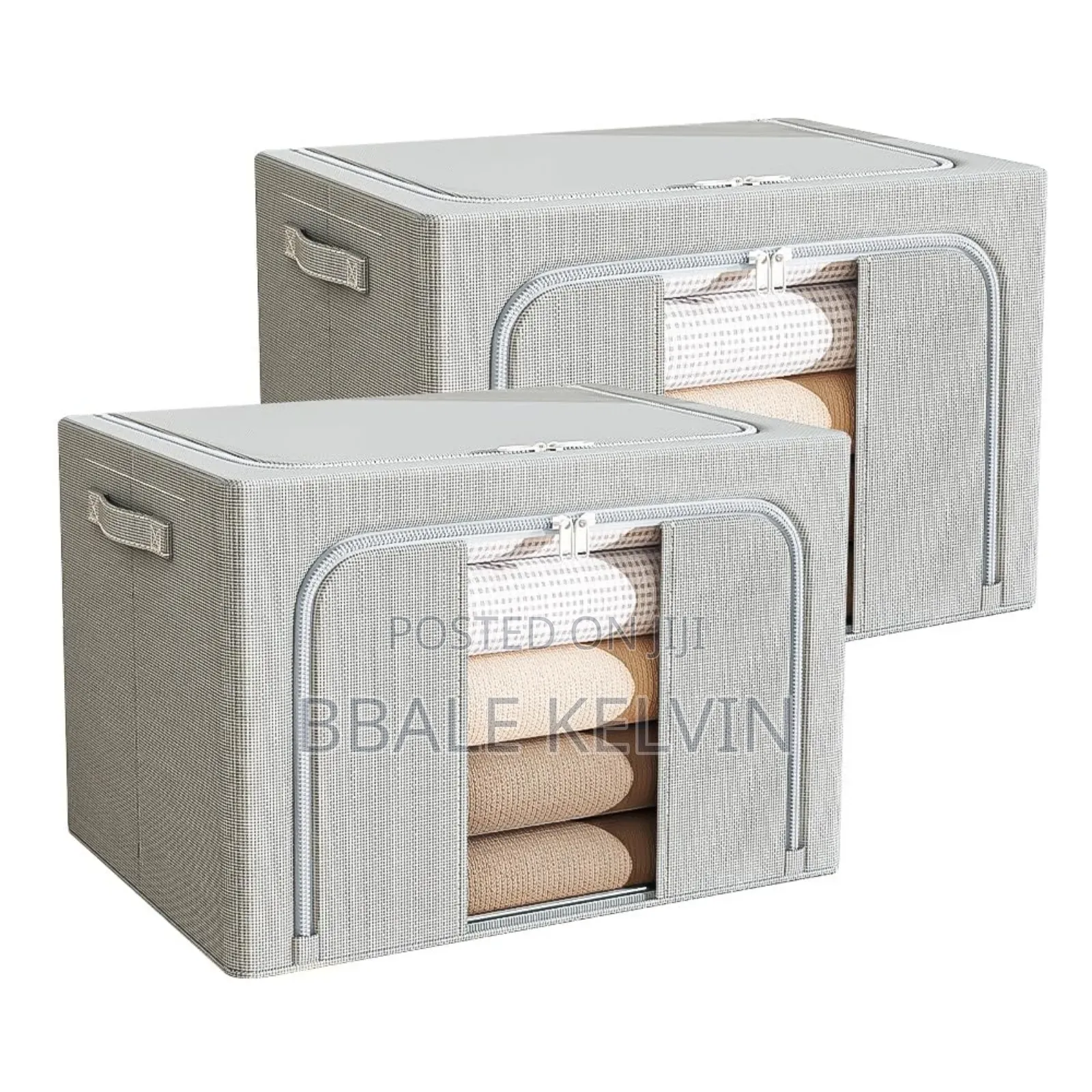 3pcs Clothing Storage Bags 100l, Foldable Bold Solid Steel Frame
