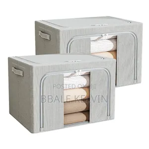 3pcs Clothing Storage Bags 100l, Foldable Bold Solid Steel Frame