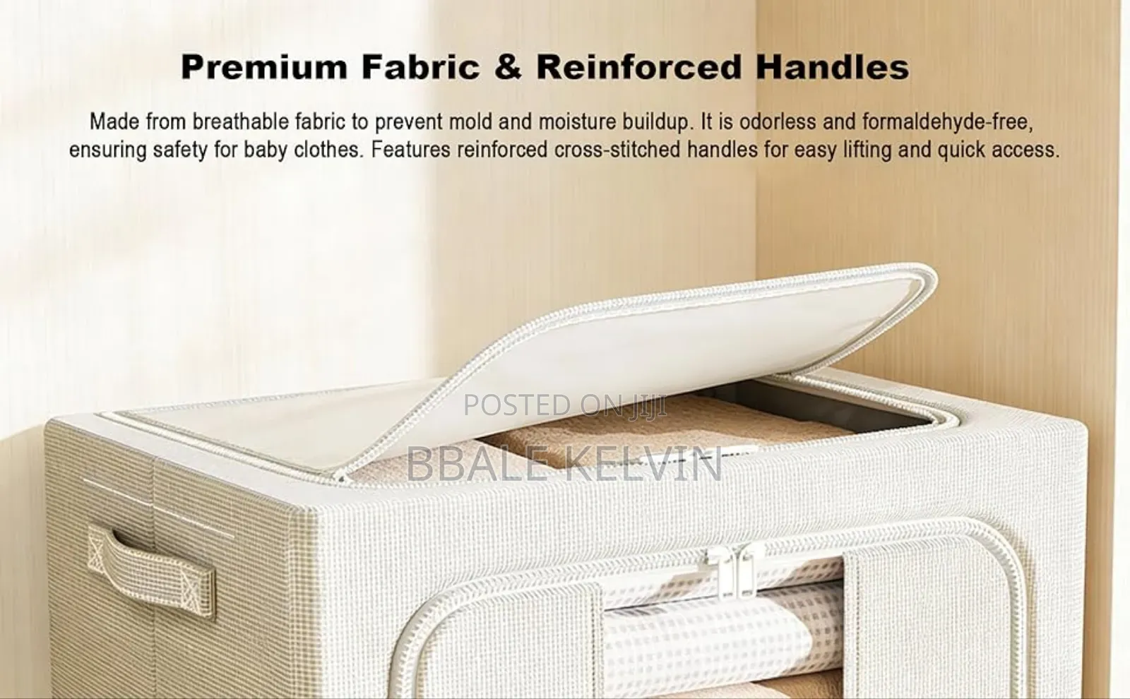 3pcs Clothing Storage Bags 100l, Foldable Bold Solid Steel Frame