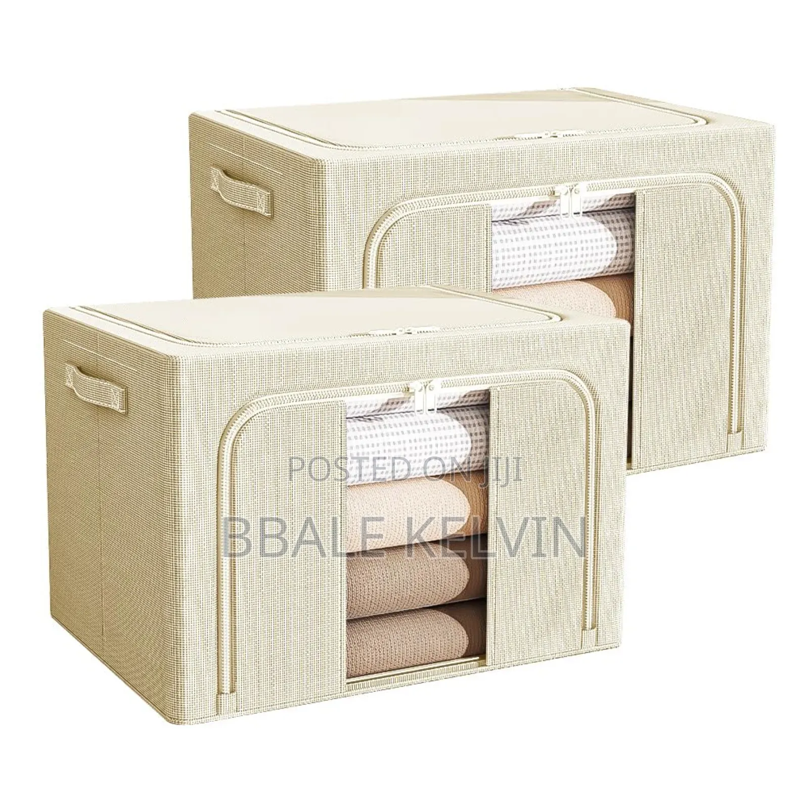 3pcs Clothing Storage Bags 100l, Foldable Bold Solid Steel Frame