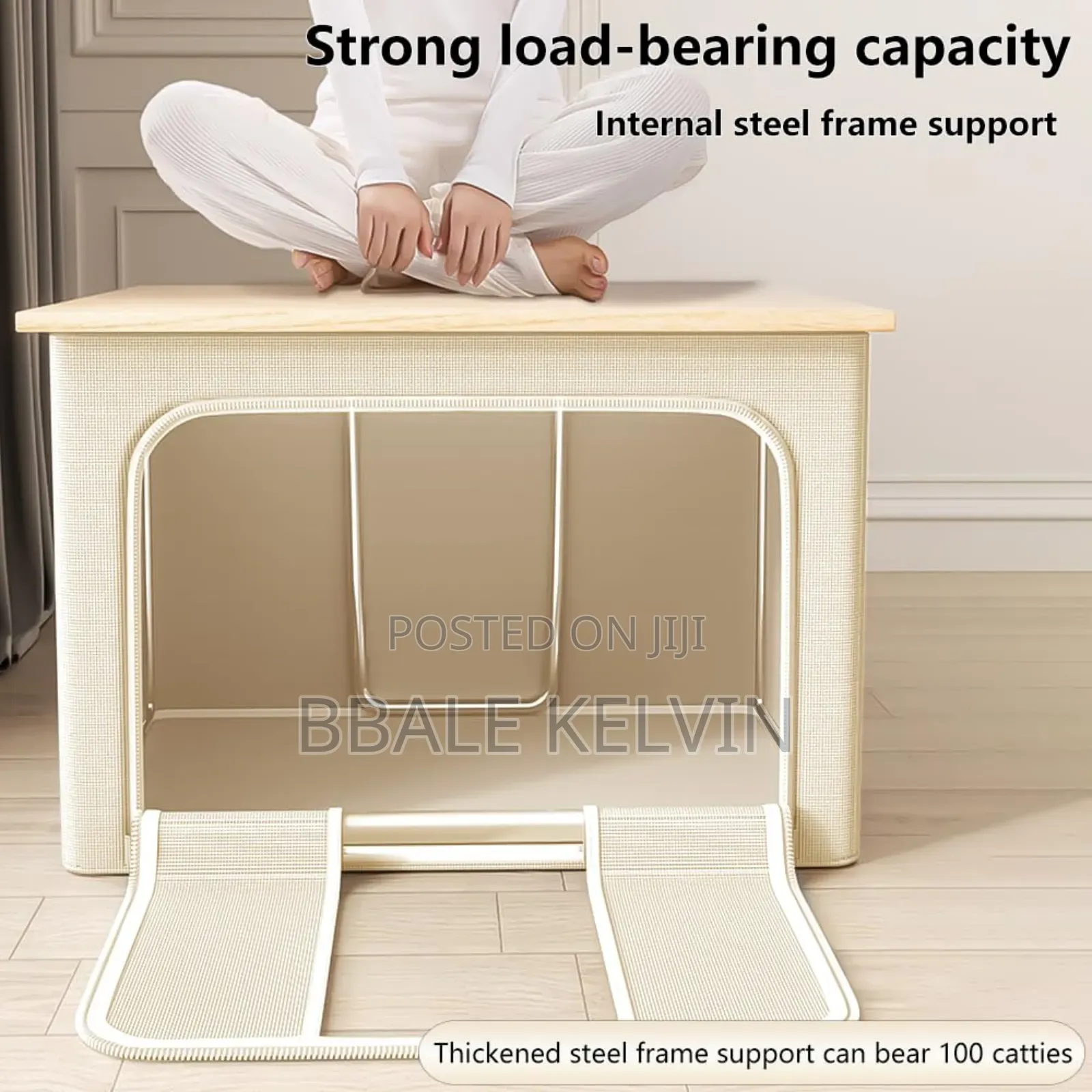 3pcs Clothing Storage Bags 100l, Foldable Bold Solid Steel Frame