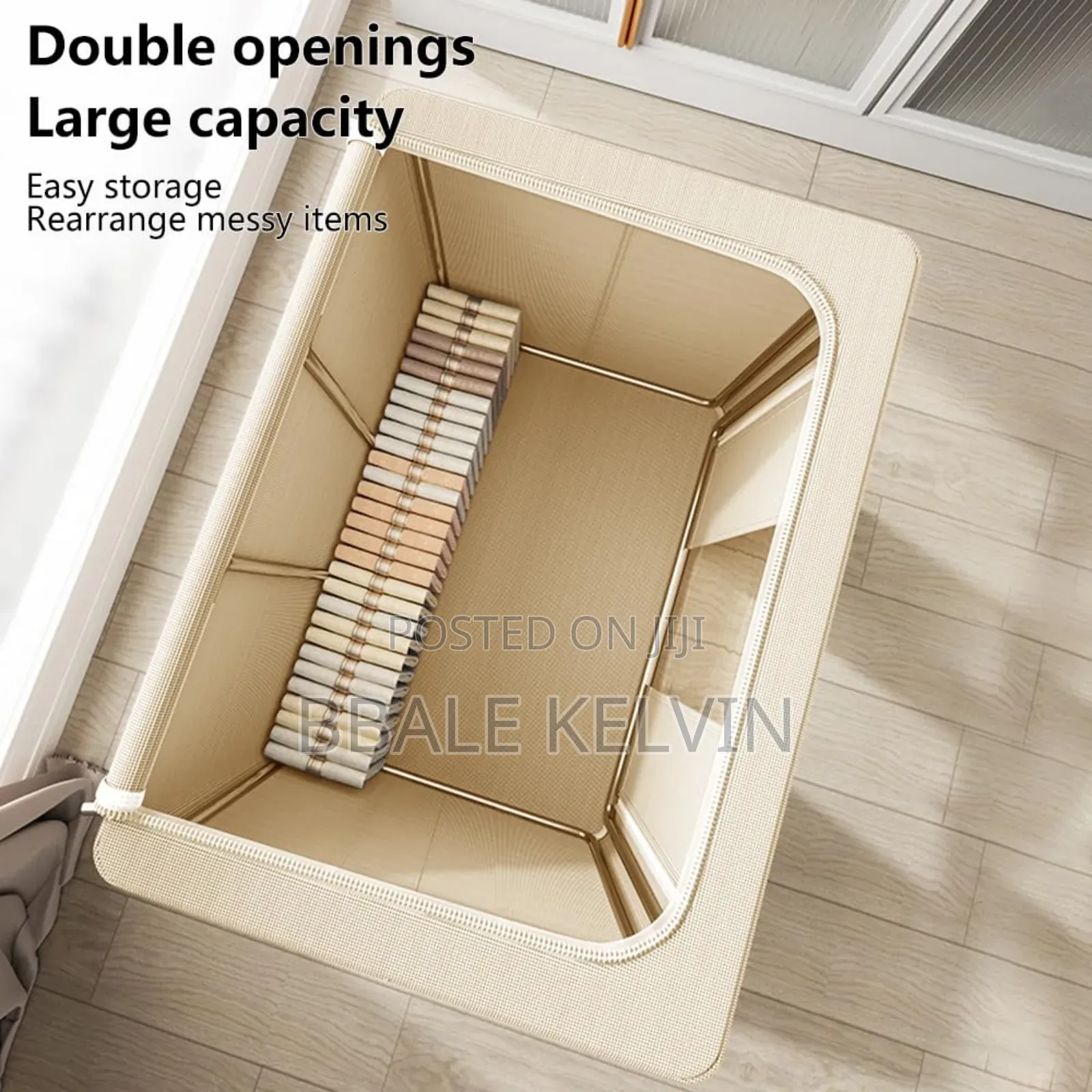 3pcs Clothing Storage Bags 100l, Foldable Bold Solid Steel Frame