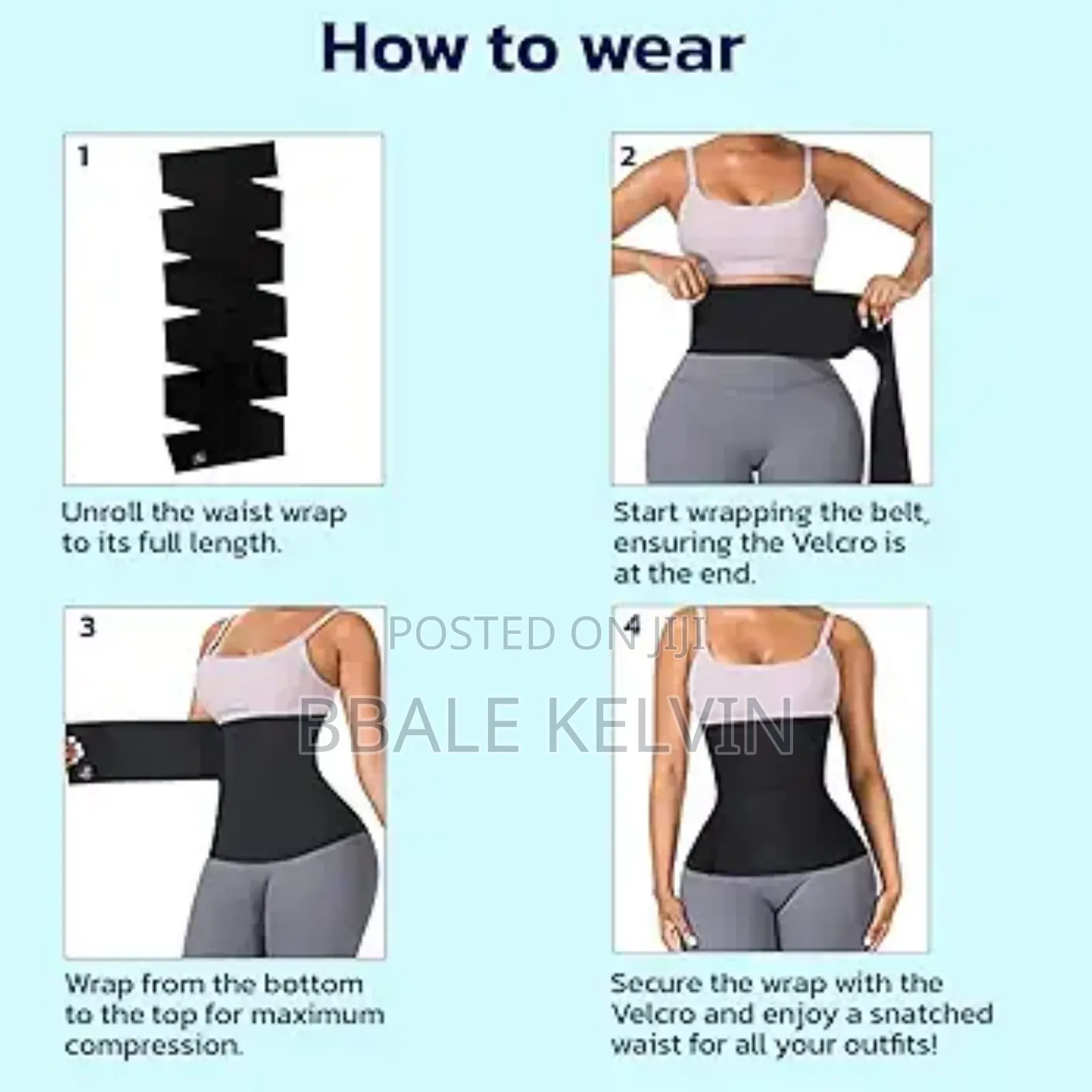 Women Waist Trainer Belt - 3 Meters Black