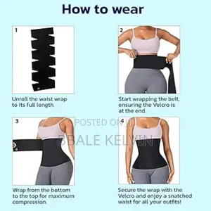 Women Waist Trainer Belt - 3 Meters Black