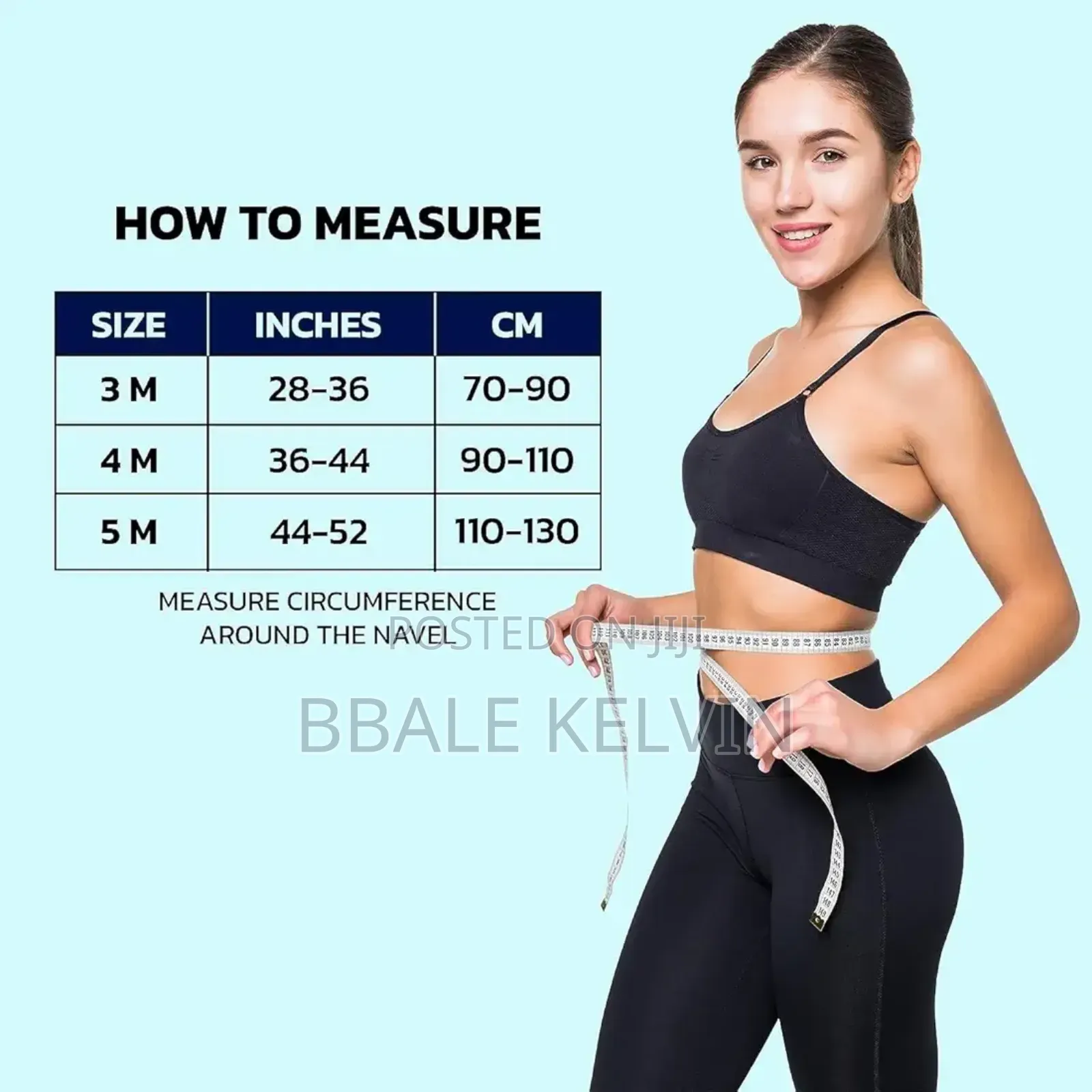 Women Waist Trainer Belt - 3 Meters Black