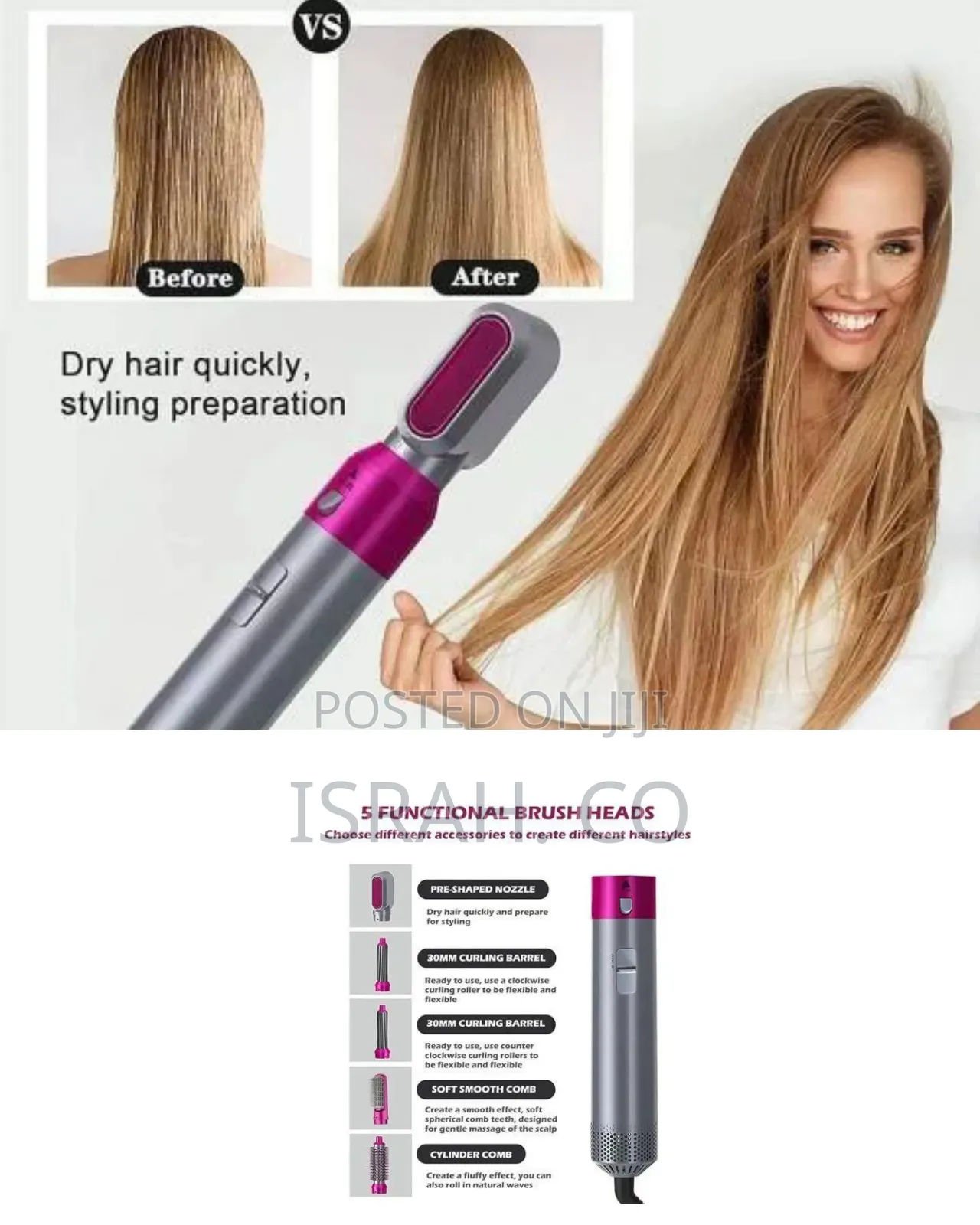 5 in 1 Styling Straightening Curling Hair Comb