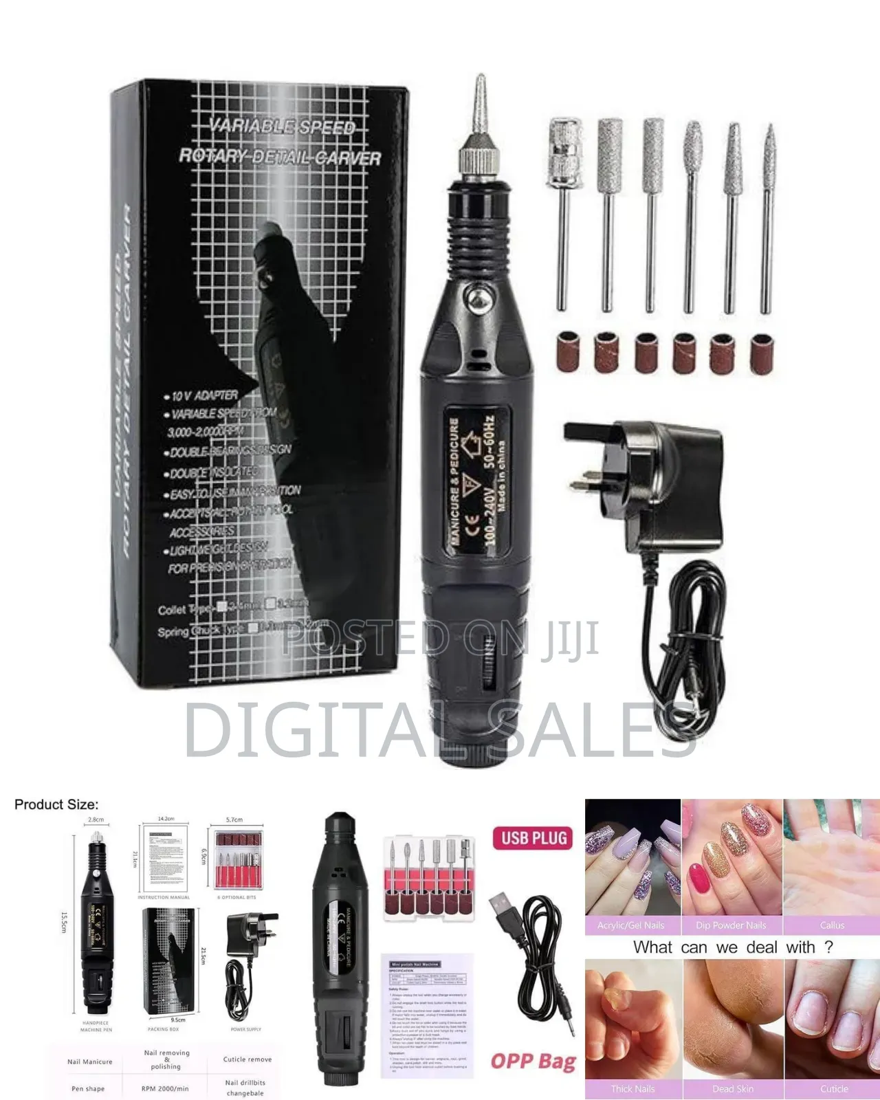 Portable Usb Electric Nail Drill Kit