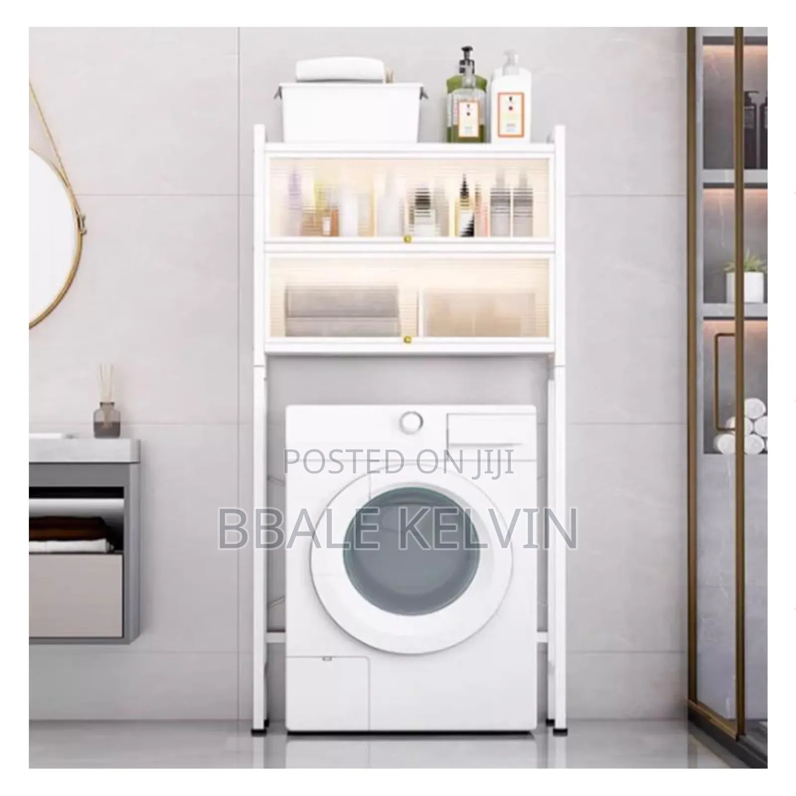 Over the Washing Machine Storage Cabinet 2 Tier