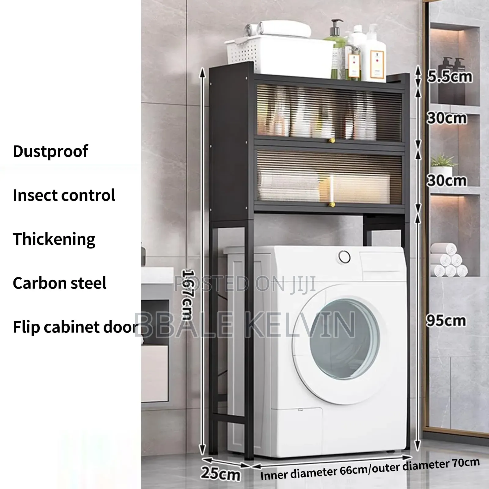 Over the Washing Machine Storage Cabinet 2 Tier
