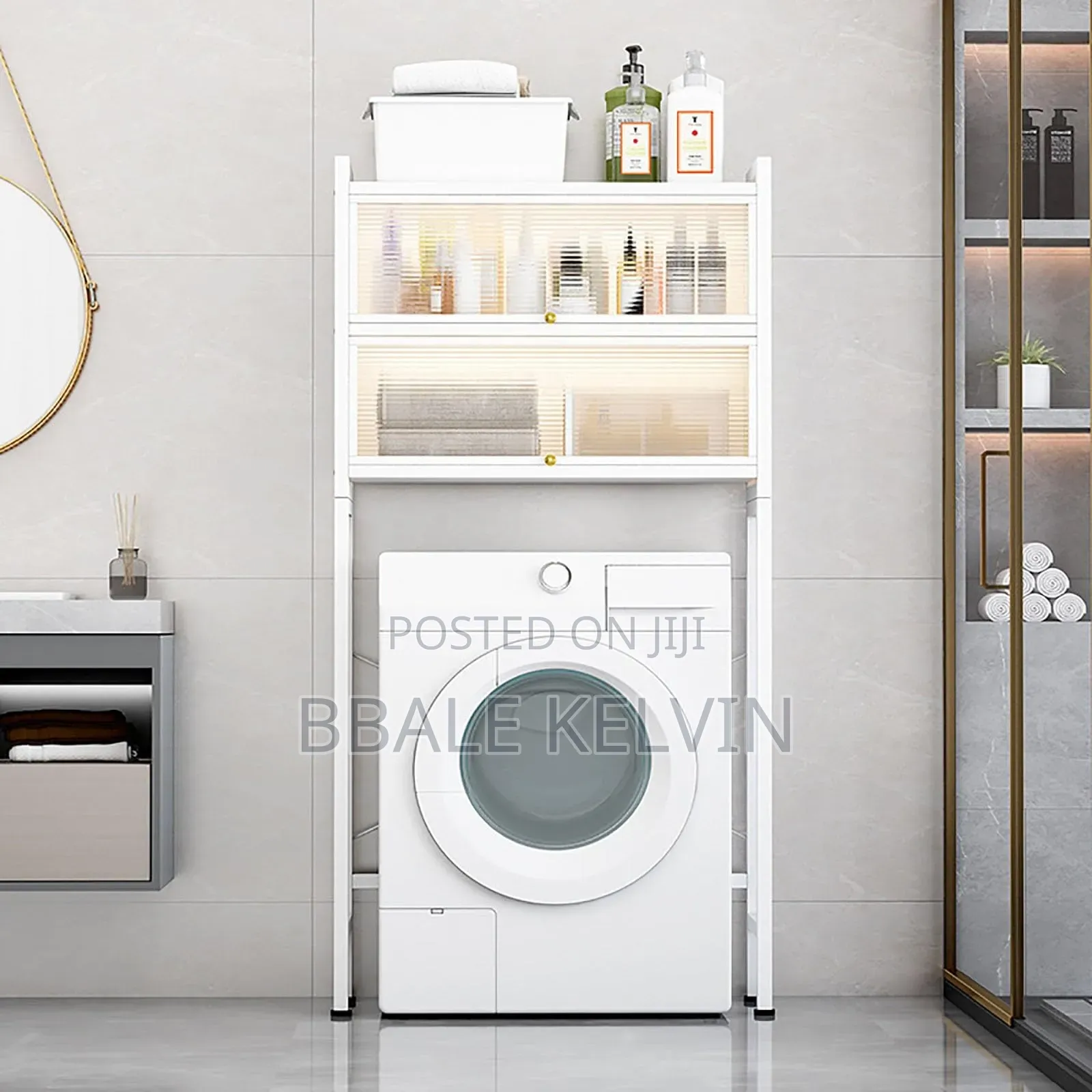 Over the Washing Machine Storage Cabinet 2 Tier