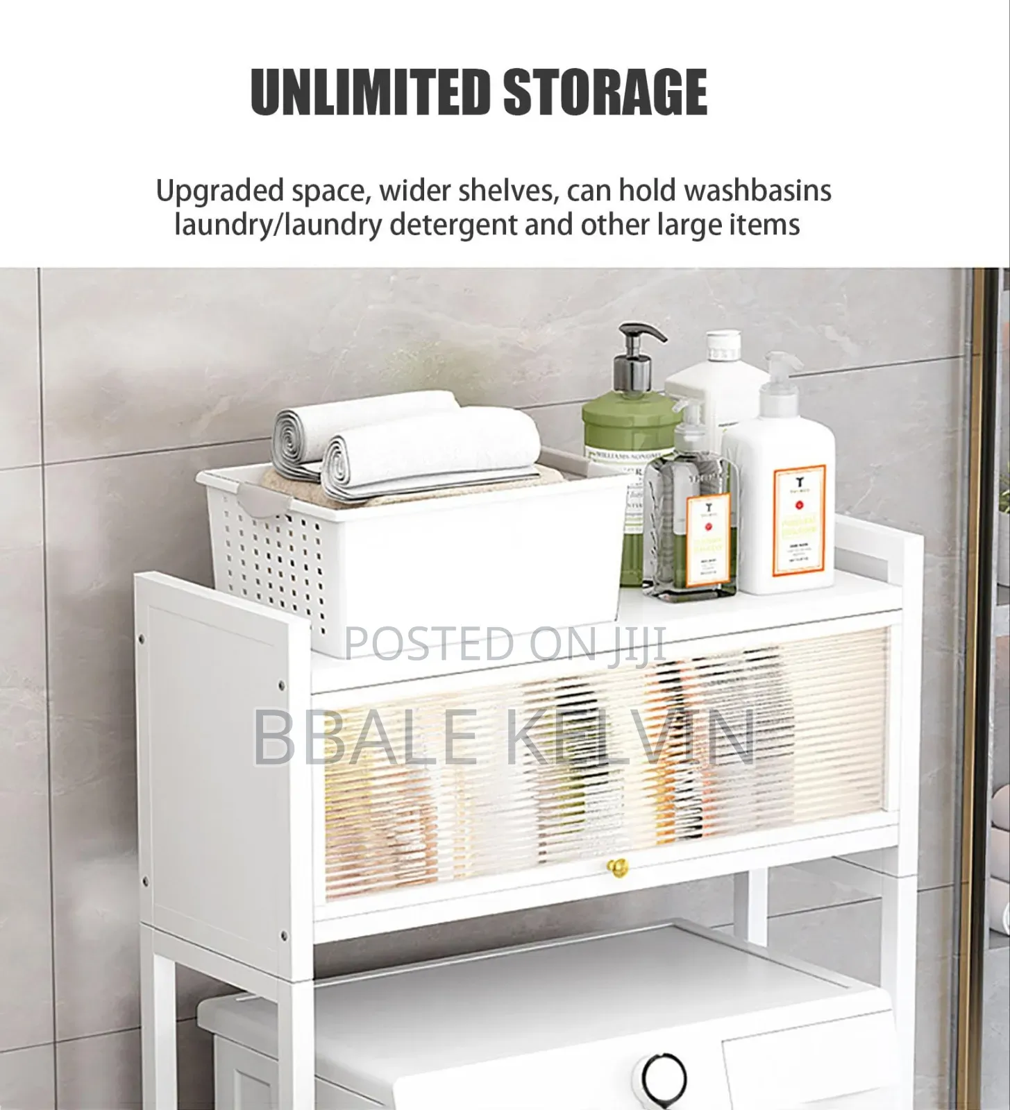 Over the Washing Machine Storage Cabinet 2 Tier