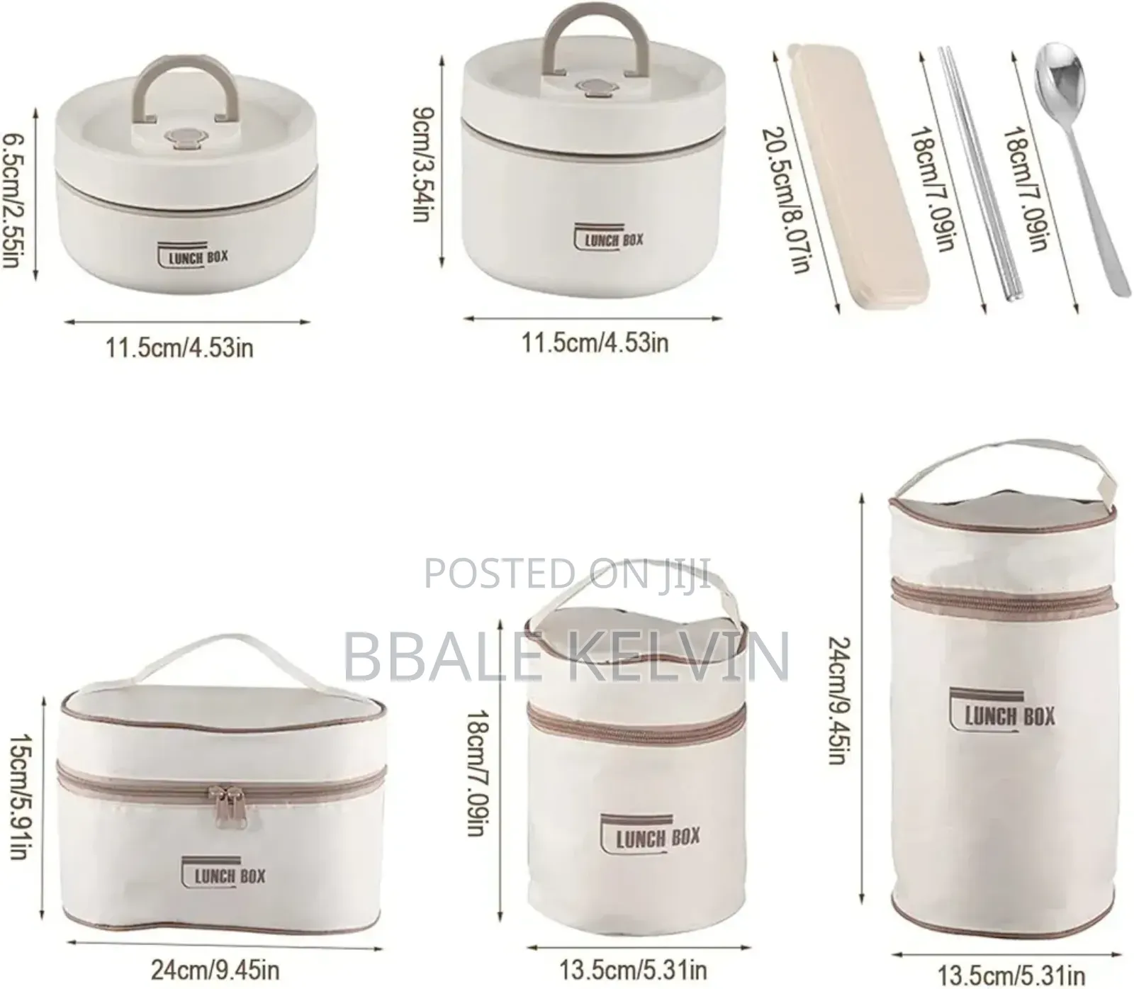 4pcs Insulated Lunch Box Set Portable Food Container With Thermos Bag
