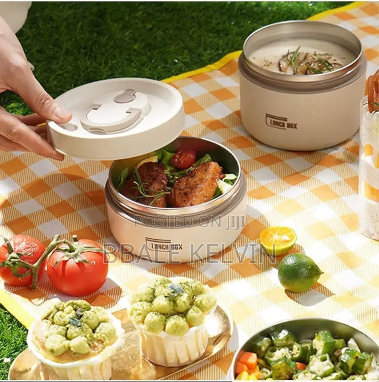 4pcs Insulated Lunch Box Set Portable Food Container With Thermos Bag