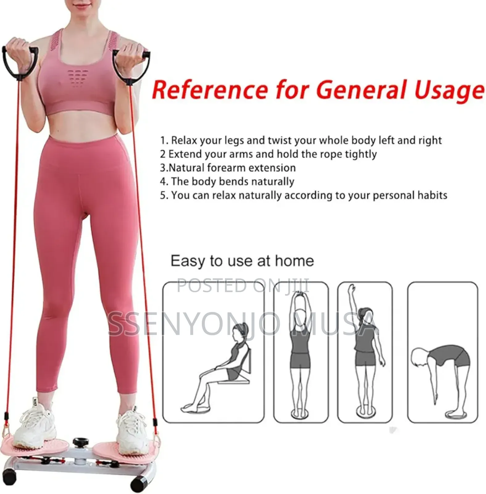 Twister Board With Pull Rope Waist Twisting Fitness Exercise Board